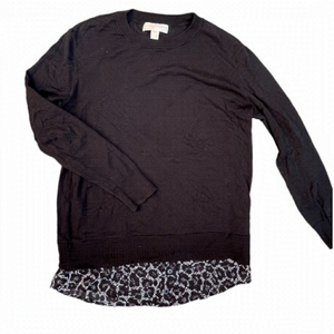 Michael Michael Kors Black knit Added Hem Sweater size xs